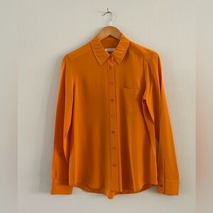 Equipment Women's Pumpkin Orange Silk Button-Down Shirt